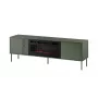 Móvel de TV com lareira Cama Meble TRESSE 180x40x54,5 cm — tampo verde mate, aglomerado