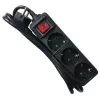 Extensão de energia M-Cab POW0029 1.5m 3 tomadas AC interior preto