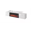 Móvel de TV Cama Meble ROVA com lareira elétrica 190x37x48 cm branco/branco brilhante