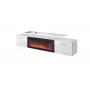 Móvel de TV Cama Meble ROVA com lareira elétrica 190x37x48 cm branco/branco brilhante