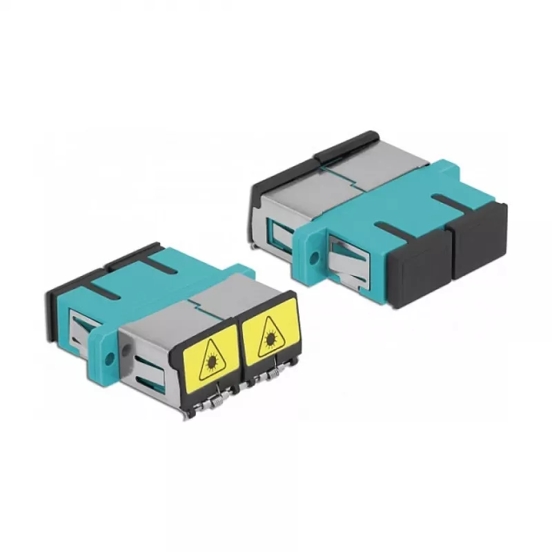Acoplador de fibra ótica DeLOCK 86895 SC duplex fêmea para fêmea multimodo aqua