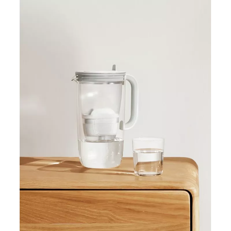 Brita Glass+1 Maxtra Pro Pure Performance jarro filtrante de vidro, 2,5 l totais / 1,5 l filtrados, adequado para máquina de lavar loiça, cinzento