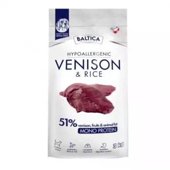 BALTICA Nutraceutic Hipoalergénico Raças de porte médio Veado com arroz - Alimento seco para cães - 3 kg