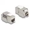 Módulo Keystone DeLOCK RJ45 fêmea para LSA Cat.6A com LED prateado-branco