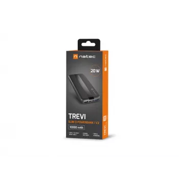NATEC TREVI SLIM Q V2 Polímero de lítio (LiPo) 10000 mAh preto