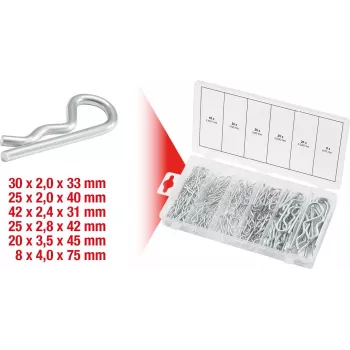 Conjunto de pinos para guarda-lamas KS Tools 970.0060 — 150 unid., Diâmetro 1,8×33 a 3,9×75 mm