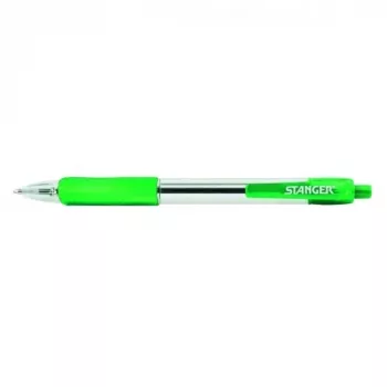 Caneta esferográfica STANGER 1.0 Softgrip retrátil, verde, 1 unid. 18000300041