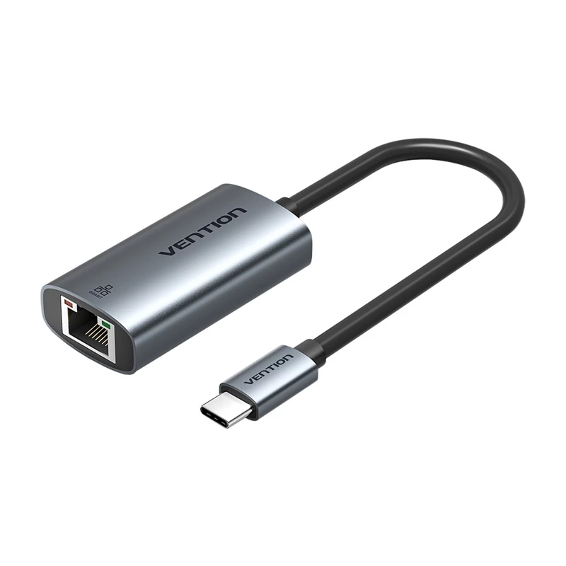 Adaptador Vention CFP USB Type-C para Gigabit Ethernet 1000 Mbit/s, cinzento