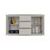 Cómoda com 2 portas e 3 gavetas, cor caxemira