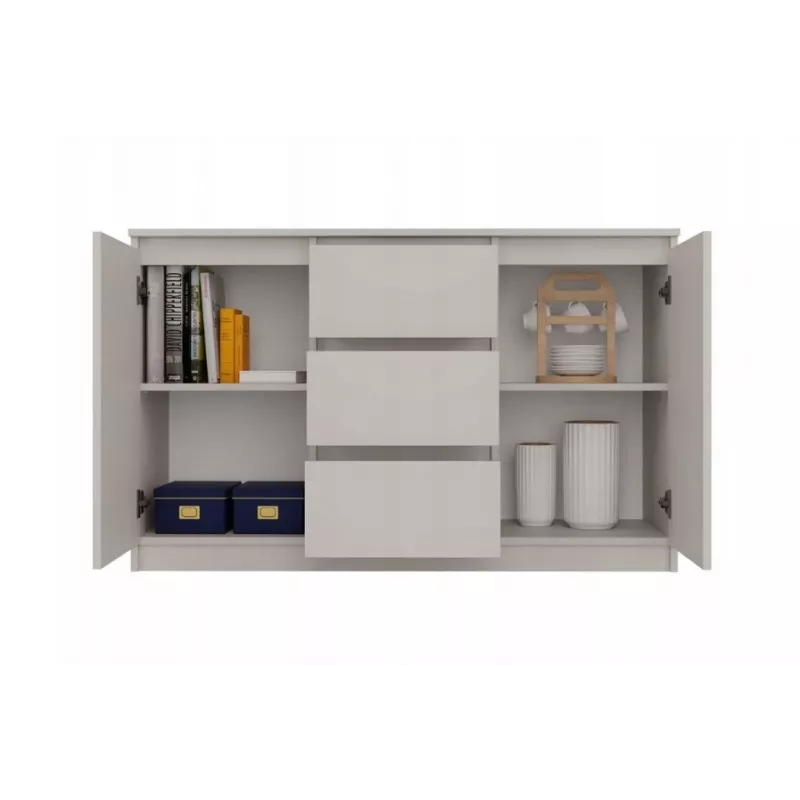 Cómoda com 2 portas e 3 gavetas, cor caxemira