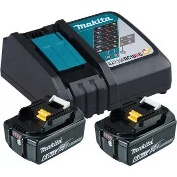 Makita DC18RC - Carregador de bateria + bateria 2 x - Li-Ion - 6 Ah - 108 Wh - 1 x carga de bateria (199480-6)