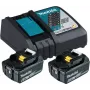 Makita DC18RC - Carregador de bateria + bateria 2 x - Li-Ion - 6 Ah - 108 Wh - 1 x carga de bateria (199480-6)