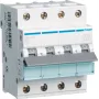 Hager MBN416. Corrente nominal: 16 A. Tipo: tipo B, número de módulos (máx.): 4 módulos. Largura: 70 mm, profundidade: 70 mm, altura: 83 mm (MBN416)