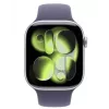 Watch Series 11 GPS 46mm caixa de alumínio prateada com bracelete desportiva Purple Fog - M/L