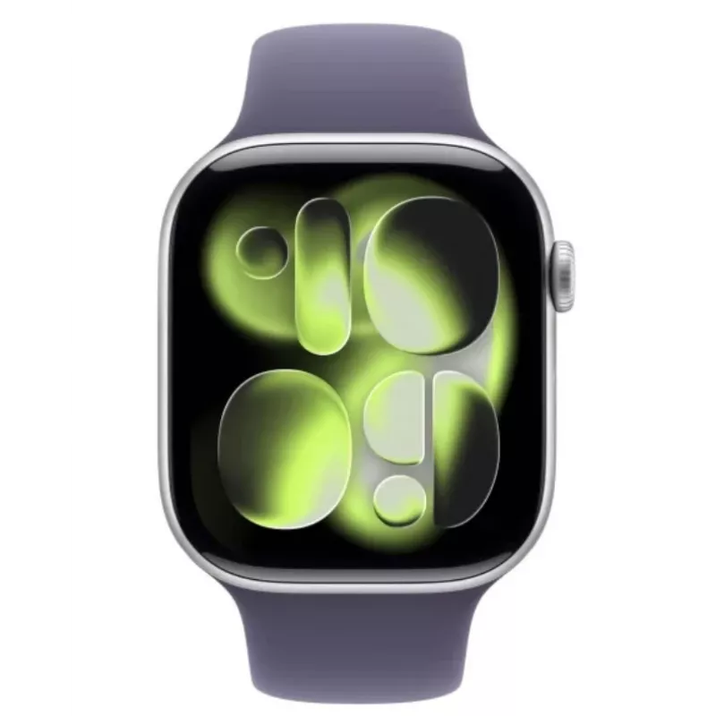 Watch Series 11 GPS 46mm caixa de alumínio prateada com bracelete desportiva Purple Fog - M/L