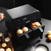 Fritadeira de ar quente Petra PT4750BLKVDEEU7, câmara dupla, capacidade 3,7 L, preta
