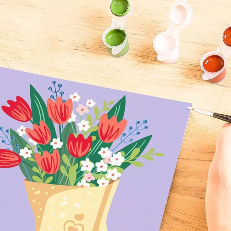 Conjunto de pintar por números Ravensburger CreArt - Quadro de tulipas, modelo 25518