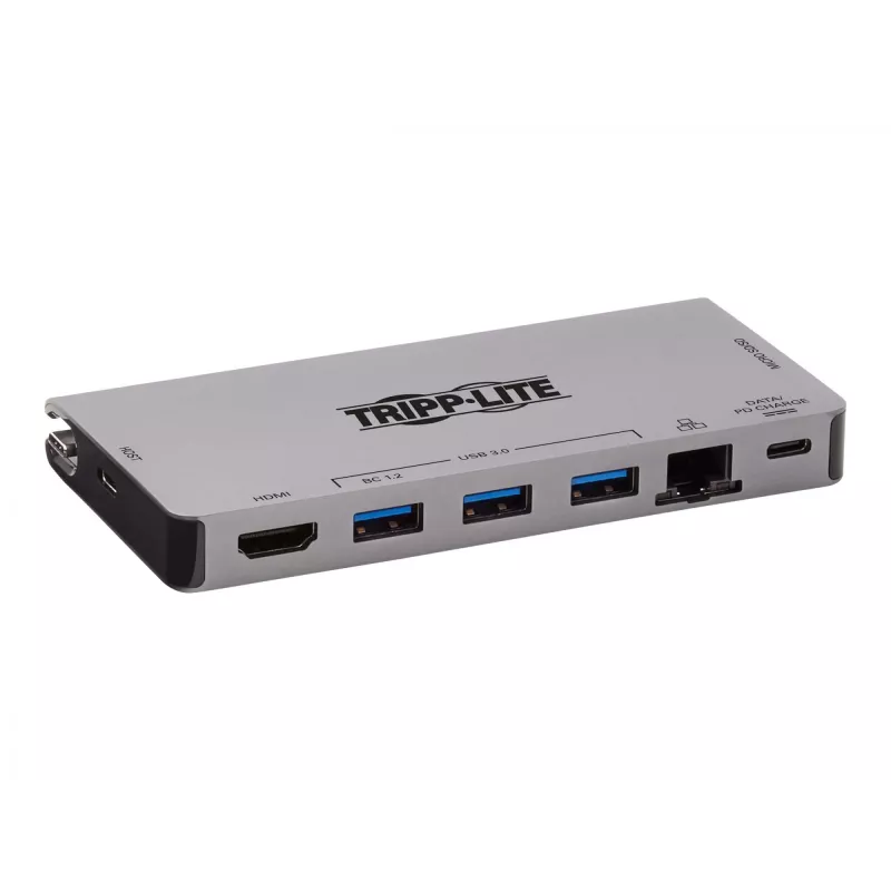Dock USB-C - 4K HDMI, USB 3.2 Gen 1, hub USB-A, GbE, cartão de memória, carregamento PD 100W, cabo removível U442-DOCK5D-GY