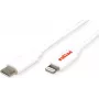 Cabo de sincronização e carregamento ROLINE USB, Type-C / conector 8 pinos, branco, 1 m