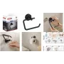 Suporte de papel higiénico Tesa Moon Black mate com solução adesiva