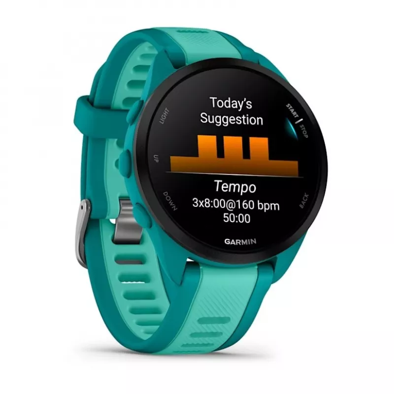 Garmin Forerunner 165 Music relógio inteligente, 43 mm, AMOLED de 1,2 polegadas, GPS, turquesa