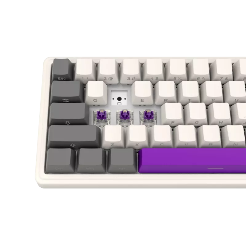 Teclado de gaming mecânico sem fios LORGAR KBP70MW layout 65% bege