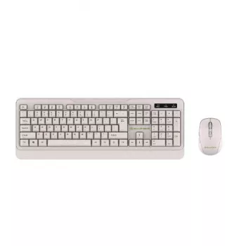 Conjunto de teclado e rato sem fios Tellur TLL491171 com recetor Nano-USB, creme