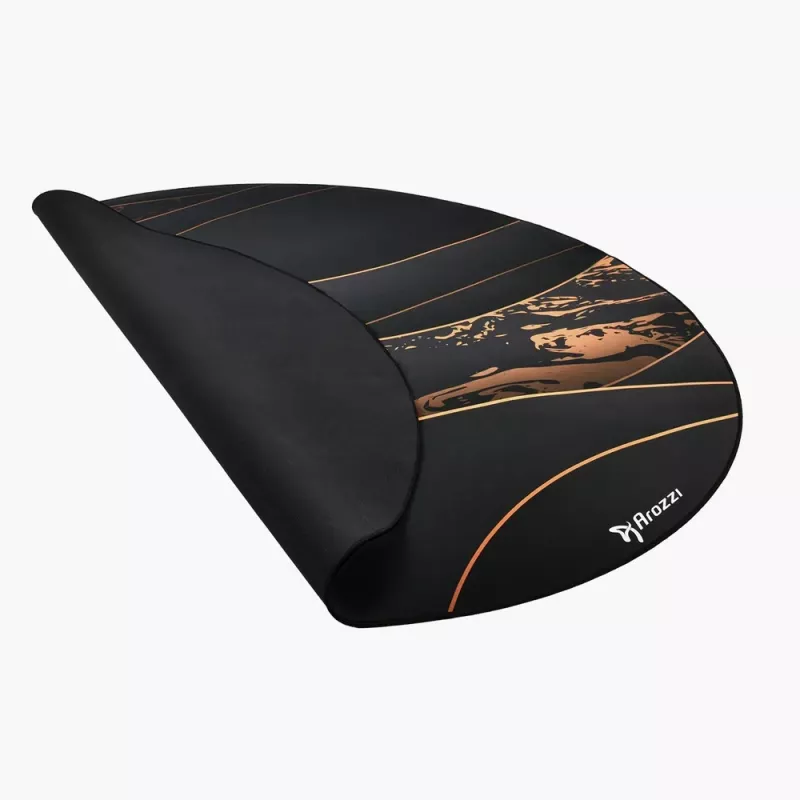 Tapete de proteção de chão Arozzi Zona Round Floor Pad – preto/dourado, tapete de proteção redondo para pavimentos