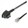 Wentronic Goobay Cabo de ligação TAE-F (pinagem universal), preto, 15 m - ficha TAE-F para ficha RJ11/RJ14 (6P4C) (68538)