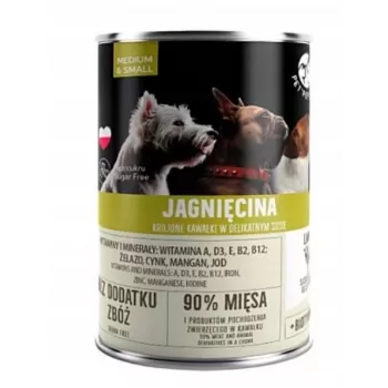 Ração húmida para cães PetRepublic DOG 400 g, pedaços em molho com borrego para cães pequenos e médios
