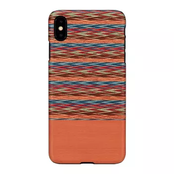 Capa para telemóvel man and wood para iPhone X/XS — padrão xadrez castanho com detalhes pretos