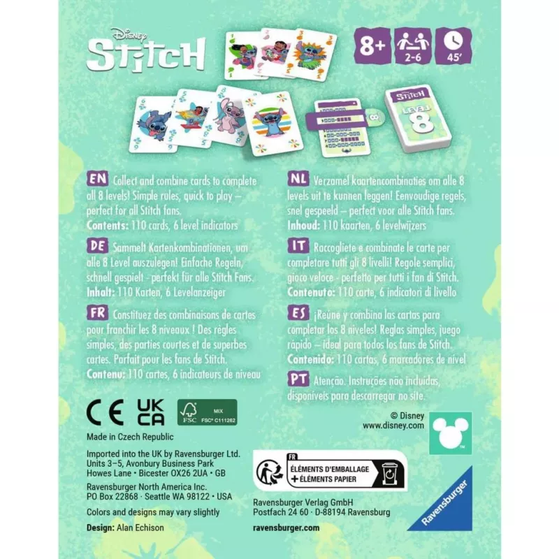 Disney Stitch Level 8, jogo de cartas