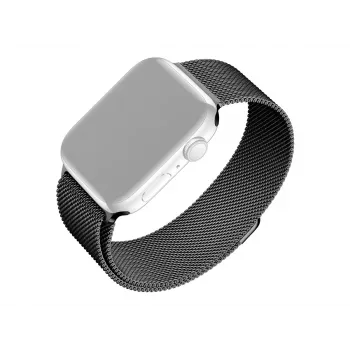 Pulseira de malha de substituição para Apple Watch da FIXED — compatível com 42/44/45/46/49 mm (preto)