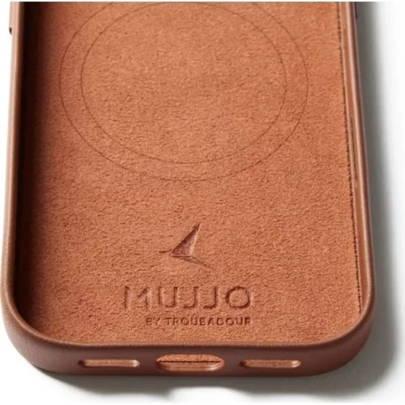 Mujjo Full Leder Case MagSafe capa para iPhone 17 Pro castanho