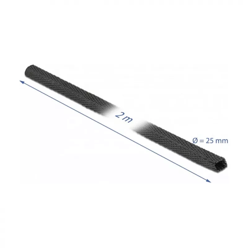 Tubo termorretrátil DeLOCK 20795 2 m x 25 mm preto