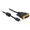 Adaptador de cabo de vídeo DeLOCK 83586 Micro-HDMI para DVI-D 2 m preto