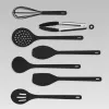 Conjunto de utensílios de cozinha Maestro MR-1542 — 8 peças em silicone para bancada, preto, empilhável com suporte de armazenamento