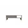 Mesa de centro cama meble LOTTA 110 — retangular, 1100×600×350 mm, estrutura branca com tampo carvalho Sonoma