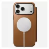 Capa tipo carteira para telemóvel Nomad Modern Leather Folio para iPhone 17 Pro Max – tan, compatível com ecrã até 17,5 cm (6,9 polegadas), 4 compartimentos para cartões