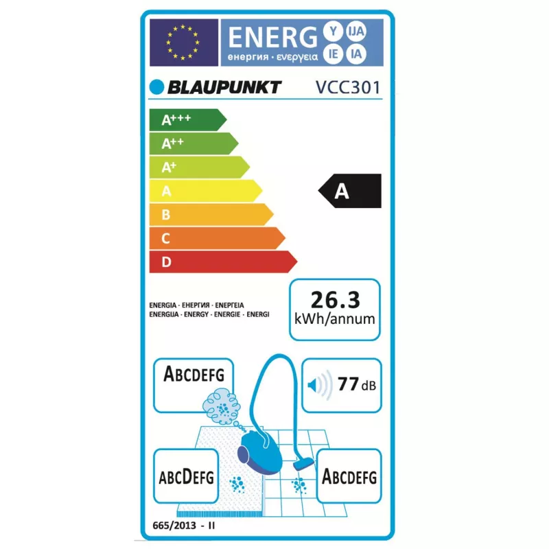 Aspirador Blaupunkt VCC301 1,2 L aspirador de chão a seco 700 W sem saco