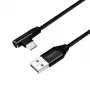 LogiLink – Cabo USB – USB-C (M) angular para USB (M) reto – USB 2.0 – 5 V – 3 A – 1 m – preto
