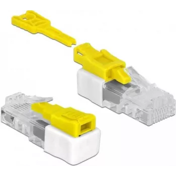 Delock 85334 conjunto de bloqueadores de porta RJ45, 5 unidades, branco/amarelo