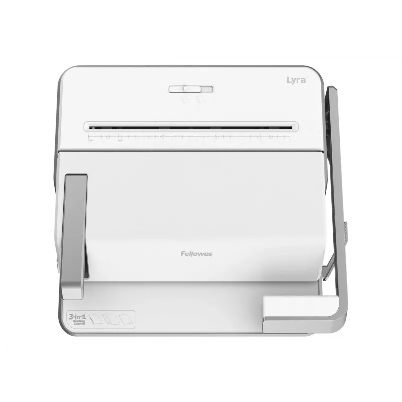 Fellowes Encadernadora multifunções 3 em 1 Lyra, branco/prateado Encadernar, agrafar e perfurar num só aparelho, para formato DIN A4/ - 1 unid. (5603101)