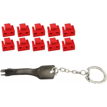 Bloqueador de porta ShiverPeaks 08-01033 vermelho RJ-45 com chave