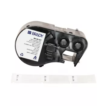 Brady, M4-90-427, vinil autolaminado, branco/transparente, 19,05 x 12,70(38,10) mm, permanente, para diâmetro de cabo de 4,00 - 8,10 mm (180 unid.) (170745)