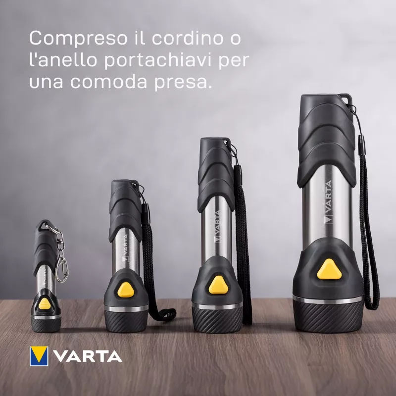 Varta Day Light Key Chain Light - Luz de chaveiro - alumínio - preto - ABS sintético - alumínio - borracha - LED - 1 lâmpada - 12 lm