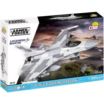 Conjunto de construção Cobi F-16C Fighting Falcon – 463 peças, maquete à escala