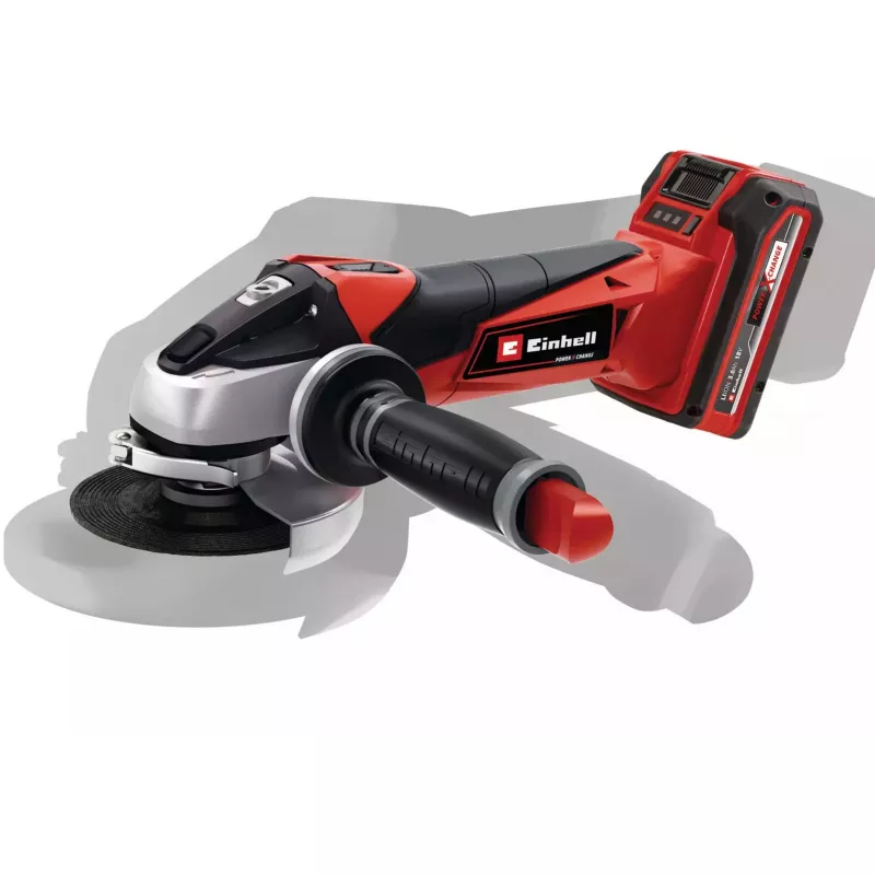 Rebarbadora sem fio Einhell TE-AG 18/115 Li Kit — disco de 115 mm, 18 V Li-Ion, 8500 rpm, 1,65 kg