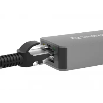 Adaptador USB-C/A SANDBERG 136-68 com porta Ethernet RJ45 2,5 GbE