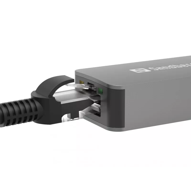 Adaptador USB-C/A SANDBERG 136-68 com porta Ethernet RJ45 2,5 GbE